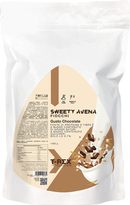 Fiocchi Di Avena Aromatizzati Al Cioccolato Sweety Avena Chocolate T-rex - Ideali Per Porridge Proteico, Pancake Proteici - A Basso Contenuto Di Grassi E Zuccheri- Per Colazione Fitness E Snack Alimentari e cura della casa/Cereali e muesli/Farina e pappa d'avena MyLab Nutrition - Roma, Commerciovirtuoso.it