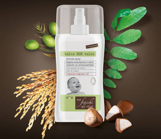 Fiocchi di Riso Talco Non Talco Originale Regolatore Sudorazione per Neonati Calendula e Olio Oliva Bio Certificato Prima infanzia/Igiene e benessere/Prodotti per la cura delle pelle/Talco Sanitaria Gioia del Bimbo - Villa San Giovanni, Commerciovirtuoso.it