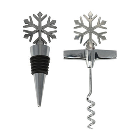Set tappo e cavatappi in acciaio per decorazioni natalizie