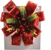 Fiocco decorato con coccarda rossa, appendibile, da 26 x 75 cm Casa e cucina/Decorazioni per interni/Addobbi e decorazioni per ricorrenze/Decorazioni natalizie/Fiocchi e nastri MagiediNatale.it - Altamura, Commerciovirtuoso.it