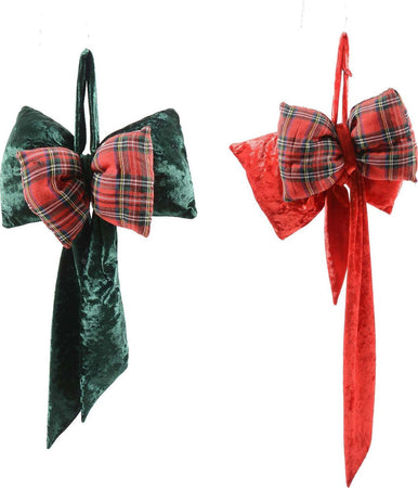 Fiocco imbottito in tessuto decorazione natalizia per albero e ghirlanda dietro porta h 60 cm Casa e cucina/Decorazioni per interni/Addobbi e decorazioni per ricorrenze/Decorazioni natalizie/Fiocchi e nastri MagiediNatale.it - Altamura, Commerciovirtuoso.it