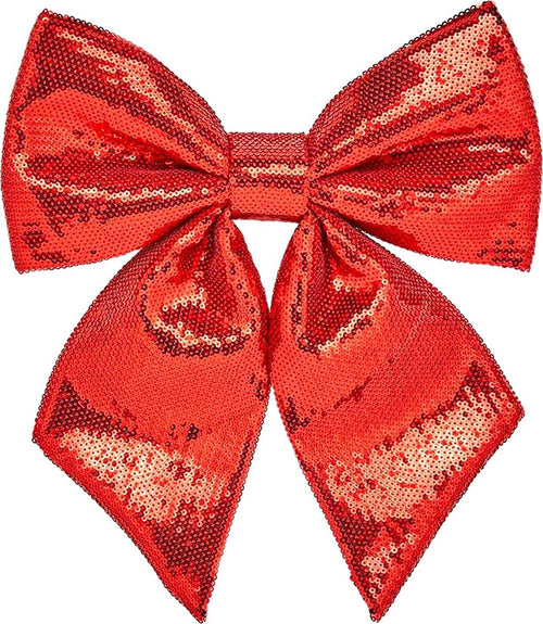 Fiocco Rosso con Paillette 25 cm imbottito decorazione natalizia per albero e ghirlanda dietro porta Casa e cucina/Decorazioni per interni/Addobbi e decorazioni per ricorrenze/Decorazioni natalizie/Fiocchi e nastri MagiediNatale.it - Altamura, Commerciovirtuoso.it