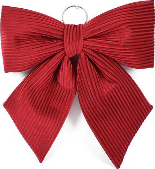 Fiocco rosso in velluto rigato decorazione natalizia per albero e ghirlanda dietro porta Casa e cucina/Decorazioni per interni/Addobbi e decorazioni per ricorrenze/Decorazioni natalizie/Fiocchi e nastri MagiediNatale.it - Altamura, Commerciovirtuoso.it