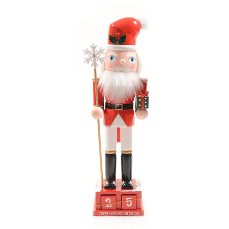 Soldatino schiaccianoci natalizio in legno con calendario avvento decorazione natalizia