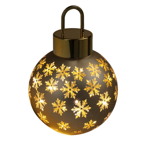 Sfera per albero di Natale in vetro con fiocchi decorativi con luce led Ø 20 cm