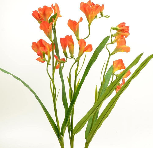 Fiore artificiale Fresia Arancio h 56 cm effetto realistico con foglie verdi Casa e cucina/Decorazioni per interni/Piante e fiori artificiali/Piante artificiali Decor Space - Altamura, Commerciovirtuoso.it