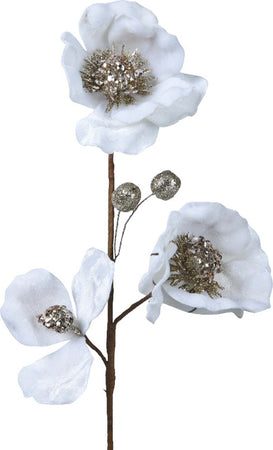 Fiore decorativo in velluto Bianco, decorazione da 56 cm Casa e cucina/Decorazioni per interni/Addobbi e decorazioni per ricorrenze/Decorazioni natalizie/Ghirlande e corone MagiediNatale.it - Altamura, Commerciovirtuoso.it