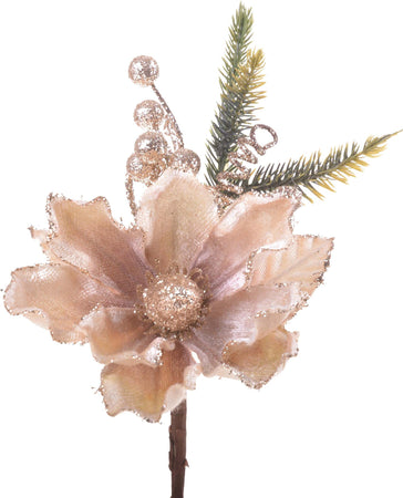 Fiore decorativo Magnolia in velluto Rosa bordo glitter oro da 21 cm Casa e cucina/Decorazioni per interni/Addobbi e decorazioni per ricorrenze/Decorazioni natalizie/Ghirlande e corone MagiediNatale.it - Altamura, Commerciovirtuoso.it