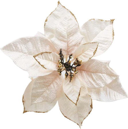 Fiore decorativo natalizio Beige con Clip e petali in velluto da 24 cm Casa e cucina/Decorazioni per interni/Addobbi e decorazioni per ricorrenze/Decorazioni natalizie/Ghirlande e corone MagiediNatale.it - Altamura, Commerciovirtuoso.it