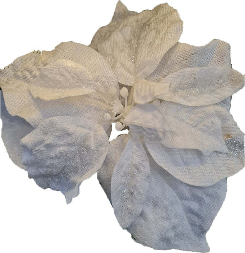 Fiore in tessuto decorazione per albero di Natale colore bianco Casa e cucina/Decorazioni per interni/Addobbi e decorazioni per ricorrenze/Decorazioni natalizie/Ghirlande e corone MagiediNatale.it - Altamura, Commerciovirtuoso.it