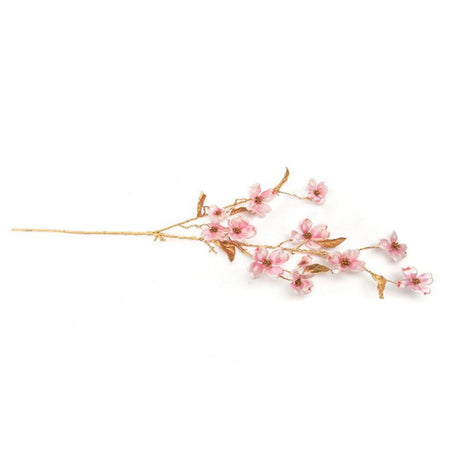 Ramo dorato con ciliegio per decorazione ambienti h 90,5 cm