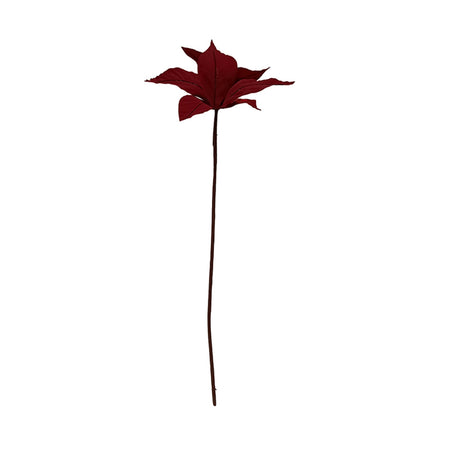 Fiore decorativo natalizio con stelo per decorazioni e composizioni h 50 cm