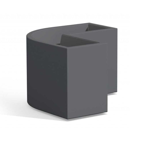 Vaso angolare Cromia Flowerpot decorazione tinta unita in resina Made in Italy