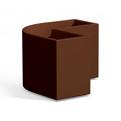 Vaso angolare Cromia Flowerpot decorazione tinta unita in resina Made in Italy