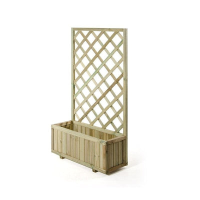 Pannello grigliato con fioriera Patio in legno tropicale naturale per recinzioni giardino e terrazzo