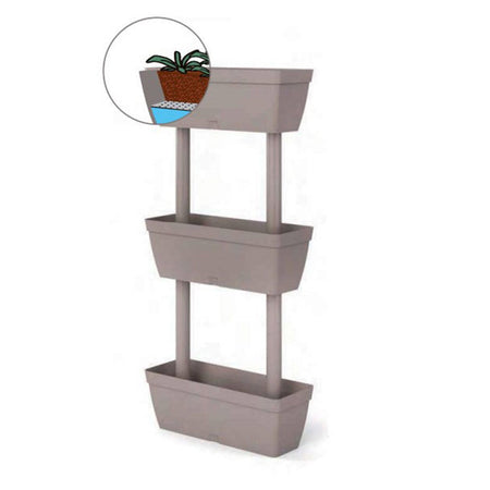 Fioriere verticali in resina Tortora per piante e fiori 50 x h 100 cm "Made in Italy"