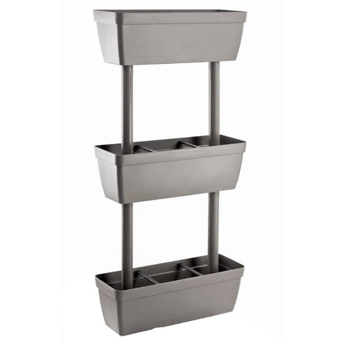 Fioriere verticali in resina Tortora per piante e fiori 50 x h 100 cm Made in Italy