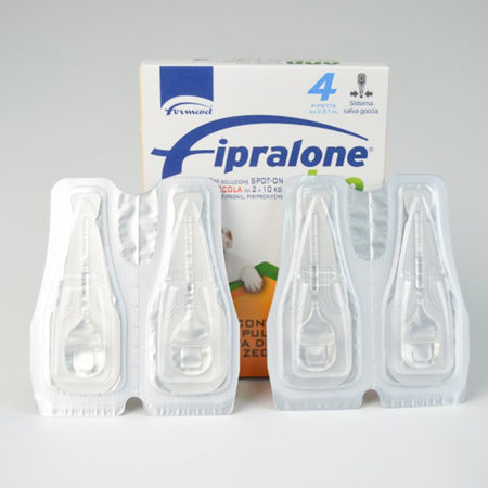 Antiparassitario Cani da 2-10 kg per pulci e zecche "Fipralone Duo" Spot-on 4 pipette da 67 mg