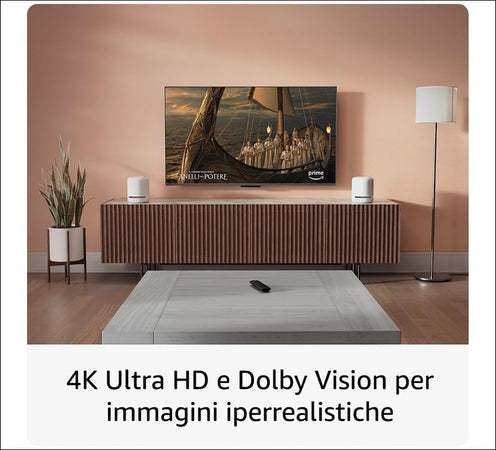 Fire TV Stick 4K con telecomando vocale Alexa con comandi per la TV