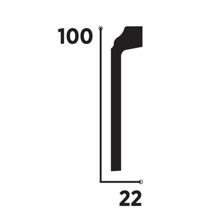 Battiscopa Coprimarmo FIRENZE  in POLIMERI FeelingWood-HD 100x22mm - BIANCO (prezzo al metro)