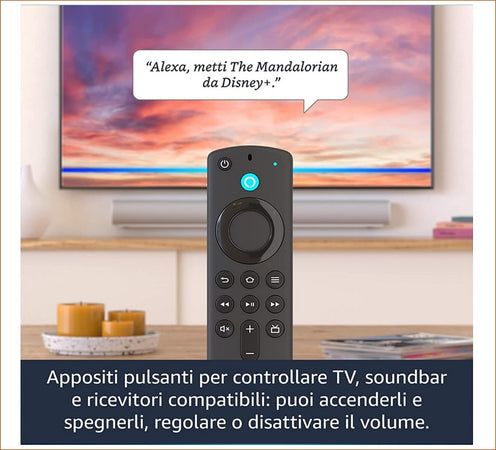 Fire TV Stick HD con telecomando vocale Alexa con comandi per la TV