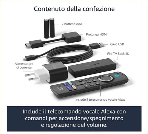 Fire TV Stick HD con telecomando vocale Alexa con comandi per la TV