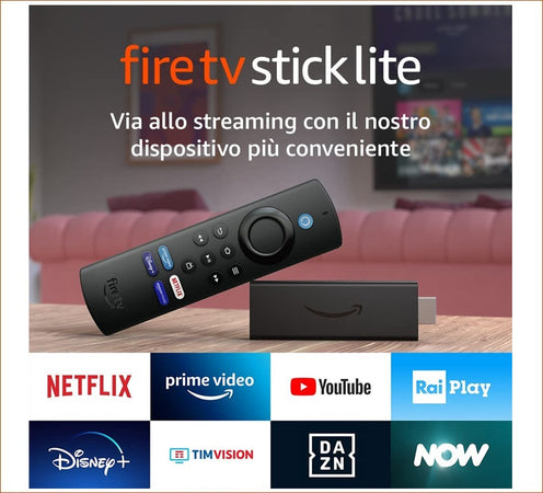 Fire TV Stick Lite HD con telecomando vocale Alexa Lite senza comandi per la TV