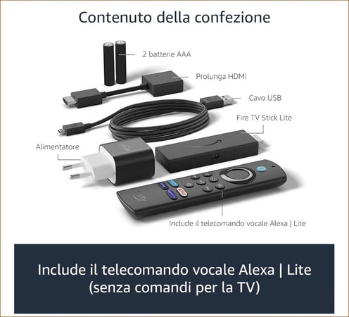 Fire TV Stick Lite HD con telecomando vocale Alexa Lite senza comandi per la TV