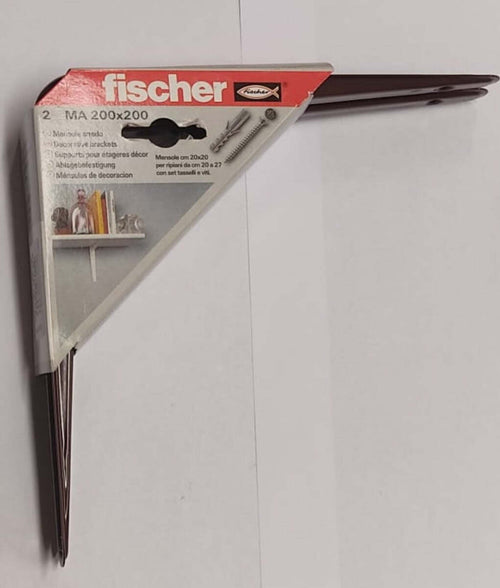 FISCHER---COPPIA-REGGIMENSOLE-PER-ARREDO-CASA-200x200MM---COLORE-MARRONE-**
