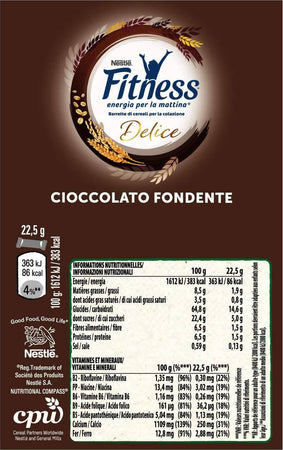 Fitness Delice 24 Pezzi Barretta Fitness Delice Cioccolato Fondente Nestlé 23,50 Gr Confezione Da 24 Pz Alimentari e cura della casa/Cereali e muesli/Cereali e barrette snack/Barrette ai cereali Franco Pausa Caffè - Albano Laziale, Commerciovirtuoso.it