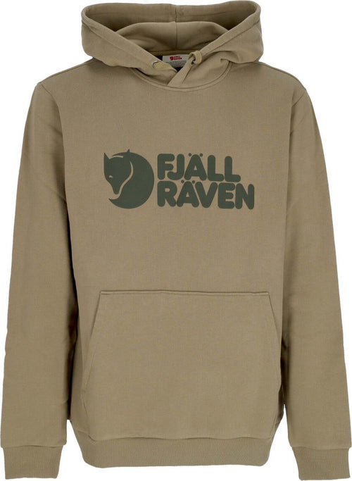 FJALLRAVEN-Felpa-Cappuccio-Uomo-Logo-Hoodie-Light-Olive-da-uomo