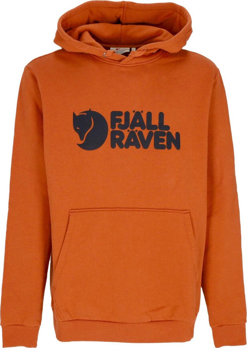 FJALLRAVEN-Felpa-Cappuccio-Uomo-Logo-Hoodie-Terracotta-Brown-da-uomo