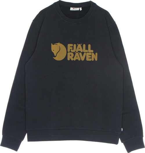 FJALLRAVEN-Felpa-Girocollo-Uomo-Logo-Sweater-Dark-Navy-da-uomo