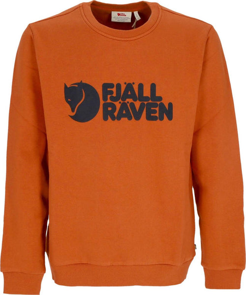 FJALLRAVEN-Felpa-Girocollo-Uomo-Logo-Sweater-Terracotta-Brown-da-uomo
