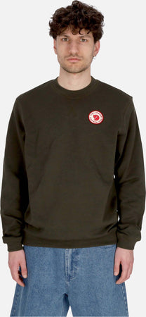 FJALLRAVEN-Felpa-Leggera-Girocollo-Uomo-1960-Logo-Badge-Sweater-Deep-Forest-da-uomo