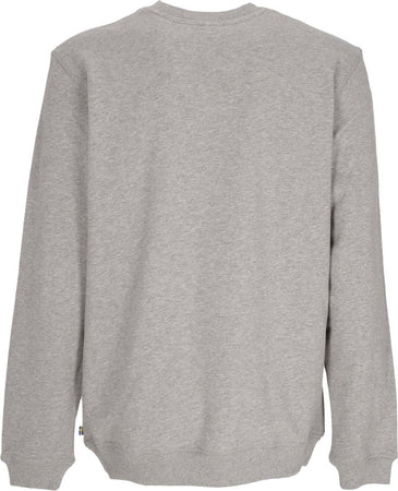 FJALLRAVEN-Felpa-Leggera-Girocollo-Uomo-1960-Logo-Badge-Sweater-Grey-Melange-da-uomo