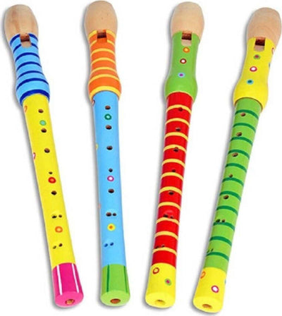 Flauto-In-Legno-Colorato-Decorato-Bambini-Bimbi-Scuola-Musica-Suoni