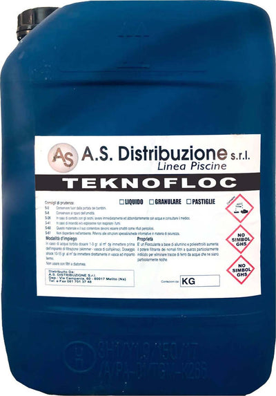 Flocculante Liquido 25 Kg Teknofloc Chiarificante Schiarente Rapido Per Acqua Piscina SPA Giardino e giardinaggio/Piscine vasche idromassaggio e accessori/Prodotti chimici e tester Ph/Prodotti alternativi al cloro Tech Service - Melito di Napoli, Commerciovirtuoso.it