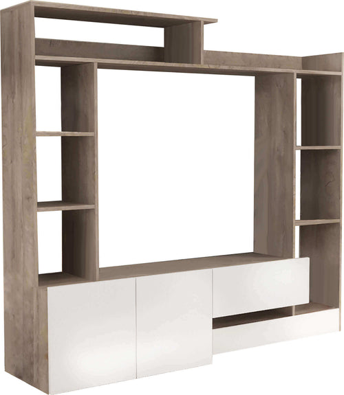 FLORIANO---parete-attrezzata-soggiorno-180x28/40x165-h-Bianco-Milani-Home