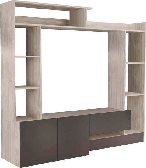 FLORIANO---parete-attrezzata-soggiorno-180x28/40x165-h-Marrone-chiaro-Milani-Home