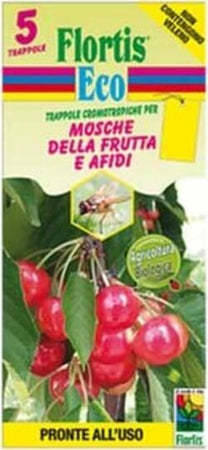 FLORTIS-ECO---CONFEZIONE-5-PEZZI---TRAPPOLA-CROMOTROPICA-GIALLA-CONTRO-MOSCHE-DELLA-FRUTTA-E-AFIDI