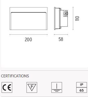 Flos My Way - Media 110x200 mm Lampada da parete ad incasso LED