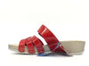 FLY FLOT Ciabatta donna aperta rossa con fasce intrecciate e strappo