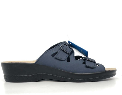 FLY FLOT Ciabatta donna con doppia fibbia blu