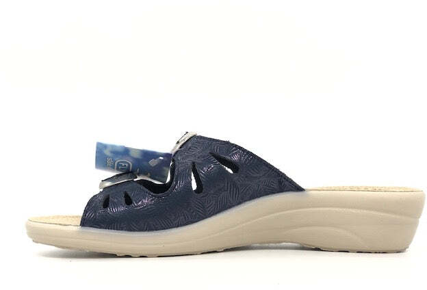 FLY FLOT Ciabatta donna con doppia fibbia blu