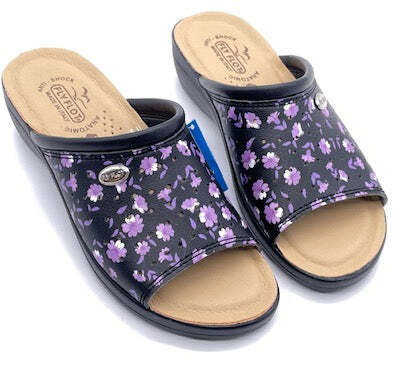 FLY FLOT Ciabatta sanitaria Donna Lilla a fiori