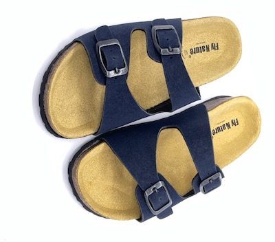 FLY NATURE Ciabatta 2 Fibbie Bambino Blu
