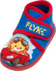 Flyke-pantofola-bambino-con-velcro-in-tessuto-morbido-cobalto-stampa-leoncino