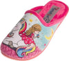 Flyke-pantofole-ciabatte-bambina-stampa-bimba-su-unicorno-decori-glitter