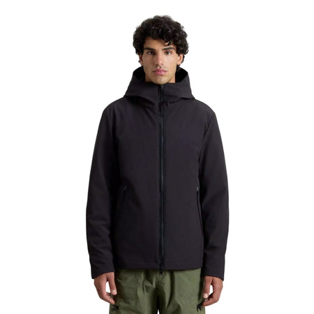 Woolrich piumini uomo woolrich - pacific soft shell jacket - nero da uomo